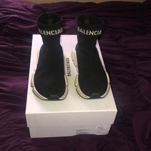 Balenciaga black Logo Speed High-Top Sneakers